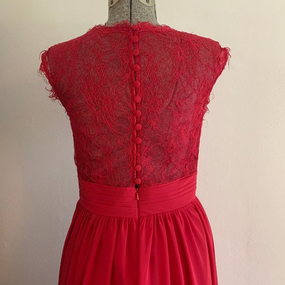 Red Bridesmaid Gown Sz M - Picture 4 of 7